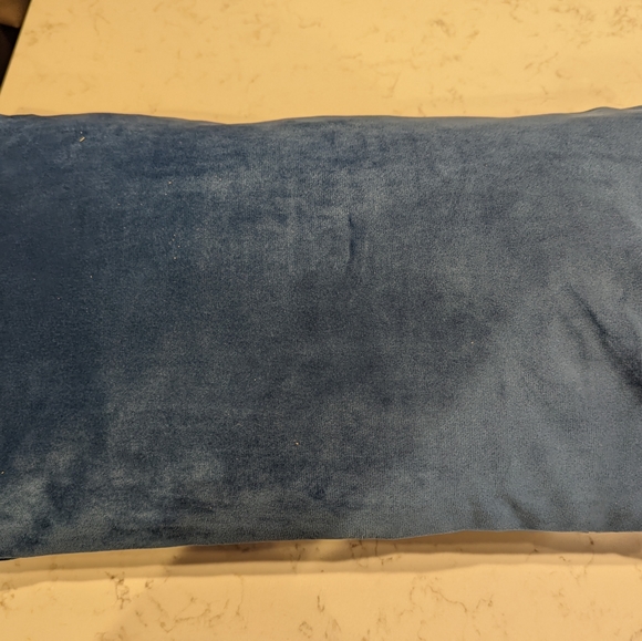 Velvet Embroidered Pillow  cover Slate Blue Gold Embroidery Mo… - Picture 3 of 3